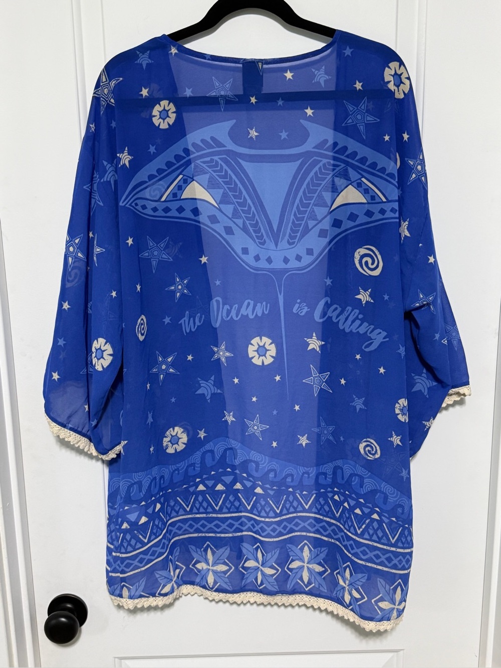 Disney Royal Blue Sheer Moana Kimono - Picture 2 of 9